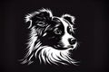 Black and White Simple and Cute Dog Logo Concept Royalty Free Stock Photo