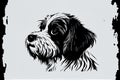 Black and White Simple and Cute Dog Logo Concept Royalty Free Stock Photo