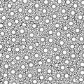 Black and white simple daisy flowers seamless pattern, vector