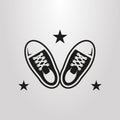 Simple flat art vector pictogram of a pair of sneakers