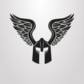 Simple flat art vector winged helmet symbol