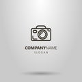 Simple vector line art camera logo Royalty Free Stock Photo