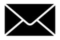 Black and white simple icon of a closed envelope with white outline mail letter Royalty Free Stock Photo