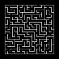 Black and white simple maze puzzle, vector