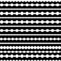 Black and white simple round beads necklace, seamless pattern, vector Royalty Free Stock Photo