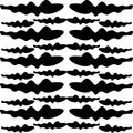 Black and white simple shape geometric seamless pattern, vector