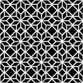 Black and white simple star shape geometric seamless pattern, vector Royalty Free Stock Photo