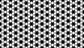 Black and white simple star shape geometric seamless pattern, vector illustration background. Royalty Free Stock Photo