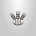 Simple vector abstract pictogram of three wheat ears Royalty Free Stock Photo