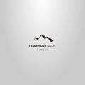 Simple vector flat art logo of three mountains peaks silhouette