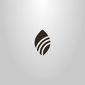 Simple vector flat art negative space sign of a leaf with three rounded stripes