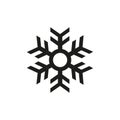 Black and white simple vector snowflake outline icon