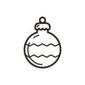 Vector line art Christmas ornament icon