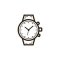 Simple vector line art hand watch icon