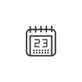 Simple vector line art outline calendar icon