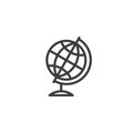 Simple vector line art outline globe icon