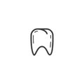 Simple vector line art outline healthy tooth icon