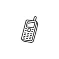 Simple vector outline line art icon of old mobile phone Royalty Free Stock Photo