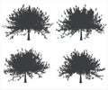 Black and white single tree shapes