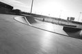 Black and white skatepark