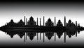 Black and white sketch engraving India Landmarks Skyline with Black and White Silhouette Royalty Free Stock Photo