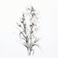 Precise And Lifelike White Flower Drawing With Naturalistic Proportions