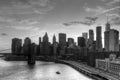 Black and white skyline of Manhattan skyscrapers in New York Cit Royalty Free Stock Photo