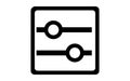 Black and white slide control icon for adjust settings and preferences option Royalty Free Stock Photo