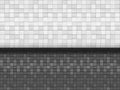 black and white small mosaic square brick tile wall design background.