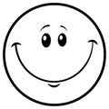Black And White Smiley Face Cartoon Character