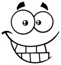 Black And White Smiling Cartoon Funny Face With Smiley Expression