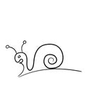 Black and white snail steals minimalist design Royalty Free Stock Photo