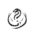 black white snake skeleton vector logo illustration Royalty Free Stock Photo