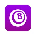 Black and white snooker eight pool icon digital purple