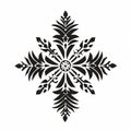 Black and white snowflake design. Royalty Free Stock Photo