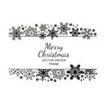 Black-white snowflake frame, Christmas design Royalty Free Stock Photo