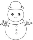 Black and White Snowman