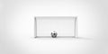 A black and white soccer ball football and a goal post Royalty Free Stock Photo