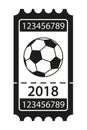 Black and white soccer ticket 2018 silhouette.