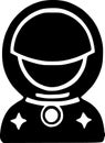 black and white of spaceman cartoon Royalty Free Stock Photo