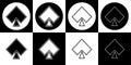 Black and white spade symbol icon set Royalty Free Stock Photo