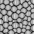 Black and white spheres seamless pattern.