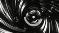 black and white spiral with a hole in the middle. A chrome vinyl record Royalty Free Stock Photo