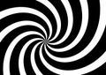 Black and White spiral optical illusion background . Illustration design