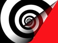 Black and white spiral on a red background Royalty Free Stock Photo