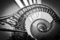 Black and white spiral staircase Royalty Free Stock Photo