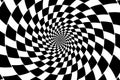 Optical illusion - chessboard swirl,