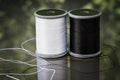 Black & White spools of thread Royalty Free Stock Photo