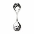 Black And White Spoon In Algorithmic Art Style