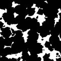 Black and white spotted animal print of Dalmatian or cow. Vector background with animal print. Texture spots and dots of Royalty Free Stock Photo